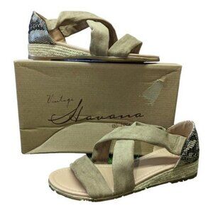 Vintage Havana Snake Print Multicolor Open Toe Sandals Women's Shoes Sz 7.5